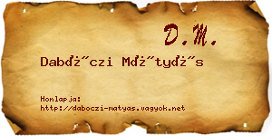 Dabóczi Mátyás névjegykártya
