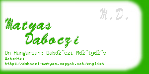 matyas daboczi business card